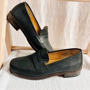 Classic Black Leather Penny Loafers for Women